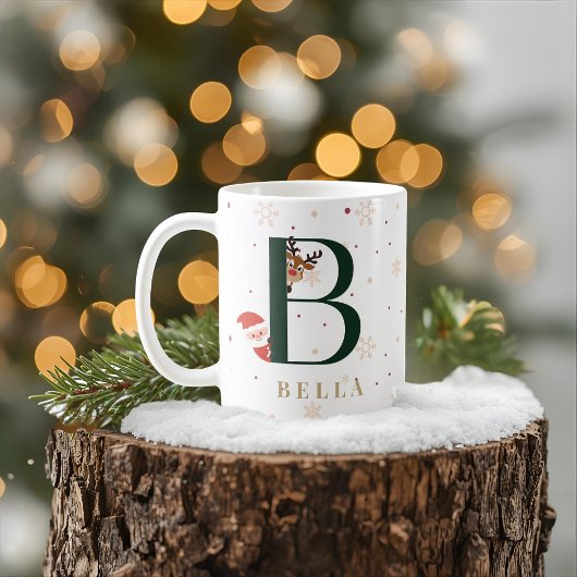 Personalized Christmas Monogram B Mug