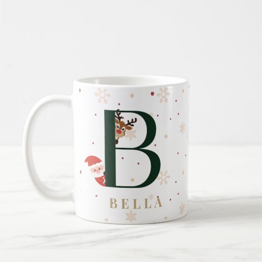 Personalized Christmas Monogram B Mug (Gauche)