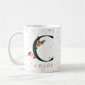 Personalized Christmas Monogram C Mug (Gauche)