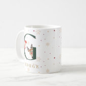 Personalized Christmas Monogram G Mug Koffiemok (Voorkant links)