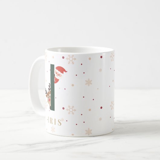 Personalized Christmas Monogram I Mug (Devant gauche)