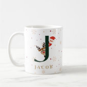 Personalized Christmas Monogram J Mug (Gauche)