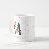 Personalized Christmas Monogram M Mug Koffiemok (Voorkant links)