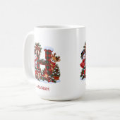 Personalized Christmas Monogram Mug Snowman Reinde (Devant gauche)