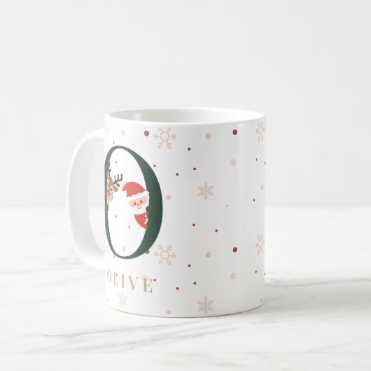 Personalized Christmas Monogram O Mug (Devant gauche)