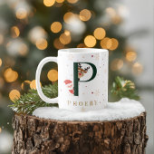 Personalized Christmas Monogram P Mug