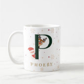 Personalized Christmas Monogram P Mug (Gauche)