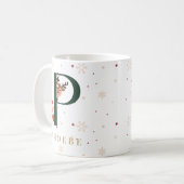 Personalized Christmas Monogram P Mug Koffiemok (Voorkant links)