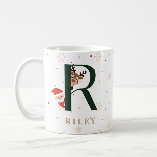 Personalized Christmas Monogram R Mug (Gauche)