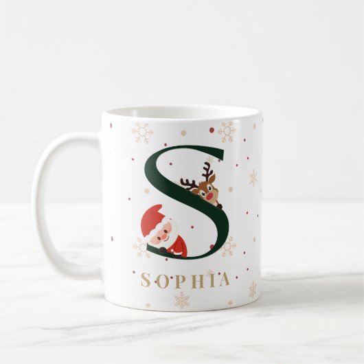 Personalized Christmas Monogram S Mug (Gauche)