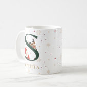 Personalized Christmas Monogram S Mug Koffiemok (Voorkant links)