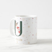 Personalized Christmas Monogram U Mug (Devant gauche)