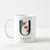 Personalized Christmas Monogram U Mug (Gauche)