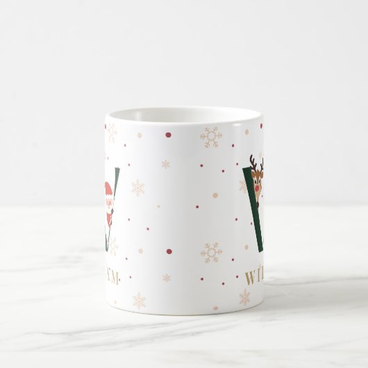 Personalized Christmas Monogram W Mug (Centre)