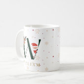 Personalized Christmas Monogram W Mug Koffiemok (Voorkant links)
