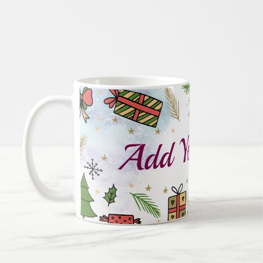 Personalized Christmas Mug – Add Your Name (Gauche)