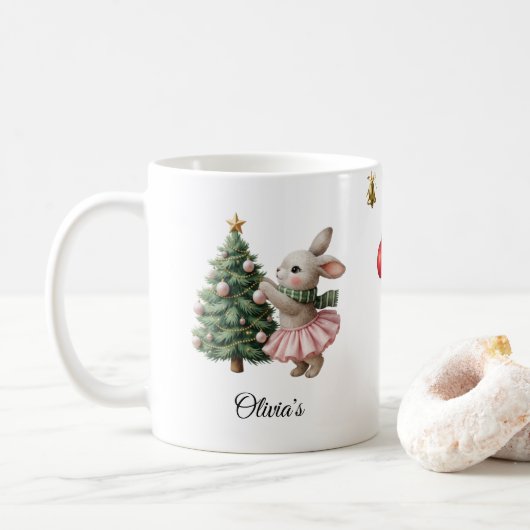 Personalized Christmas Mug Custom Name Holiday Cup (Avec donut)