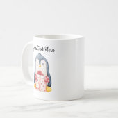 Personalized Christmas Mug With A Cute Penguin  Koffiemok (Voorkant links)