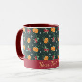 Personalized Christmas Mug with Oranges and Holly (Devant gauche)