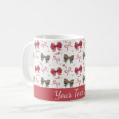 Personalized Christmas Mug With Red and Green Bows (Devant gauche)