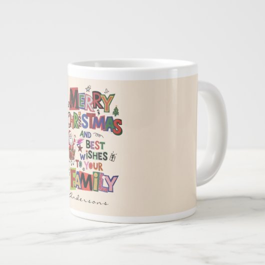 Personalized  christmas mugs red simple modern  (Devant droit)