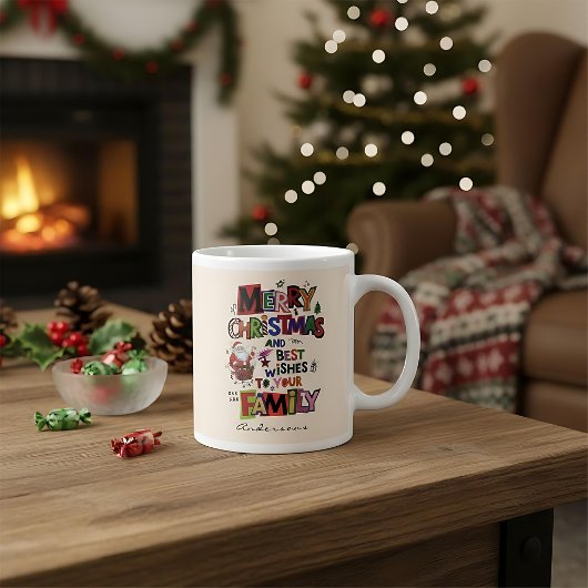 Personalized  christmas mugs red simple modern  extra grote beker