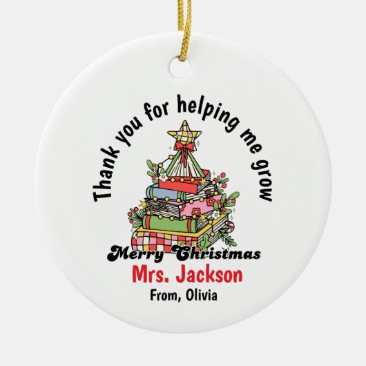 Personalized Christmas Ornament for Teacher (Voorkant)