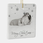 Personalized Christmas Photo and Calligraphy Keramisch Ornament (Rechts)