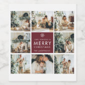 Personalized Christmas Photo  Wijn Etiket (Enkel label)