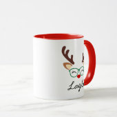 Personalized Christmas Reindeer Mug | Cute Holiday (Devant droit)