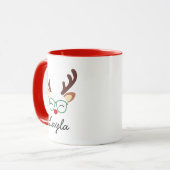 Personalized Christmas Reindeer Mug | Cute Holiday (Devant gauche)
