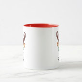 Personalized Christmas Reindeer Mug | Cute Holiday Mok (Midden)