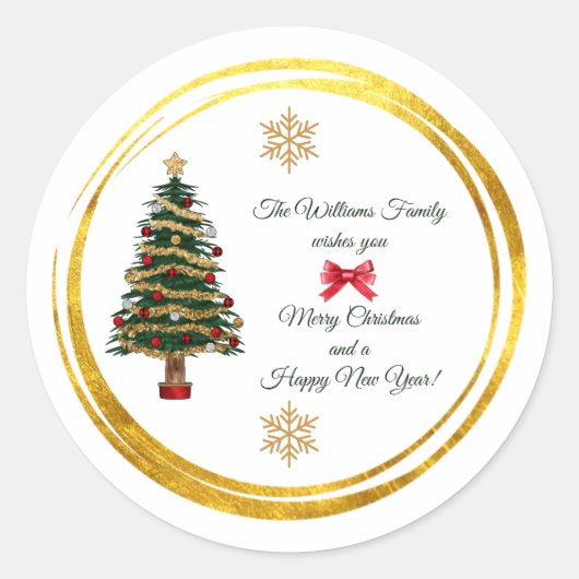 Personalized Christmas Sticker with Name & Wishes (Devant)