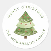 Personalized Christmas Stickers Pine Tree Holiday (Devant)
