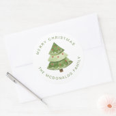 Personalized Christmas Stickers Pine Tree Holiday (Enveloppe)