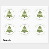 Personalized Christmas Stickers Pine Tree Holiday (Feuille)