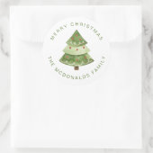 Personalized Christmas Stickers Pine Tree Holiday (Sac)