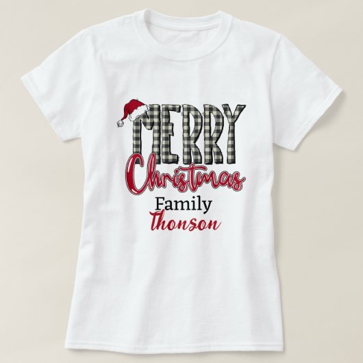 Personalized Christmas T-shirt with family name (Design voorkant)