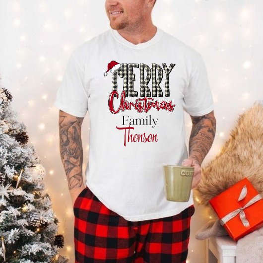 Personalized Christmas T-shirt with family name