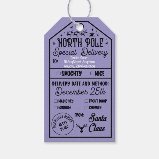 Personalized Christmas Tick Box Naughty Nice Cadeaulabel (Voorkant)