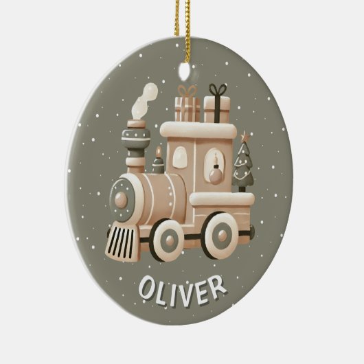 Personalized Christmas Train for Kids Keramisch Ornament (Rechts)