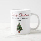 Personalized Christmas Tree Family Photo  Extra Grote Beker (Rechts)