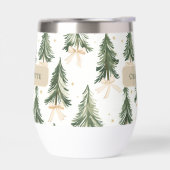 Personalized Christmas Tree Name Wine Tumbler (Gauche)