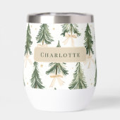 Personalized Christmas Tree Name Wine Tumbler (Arrière)
