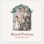 Personalized Christmas Wreath Photo & Name Sticker (Devant)