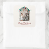 Personalized Christmas Wreath Photo & Name Sticker (Sac)