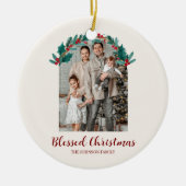 Personalized Christmas Wreath Photo Ornament (Voorkant)