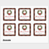Personalized Christmas Wreath Watercolor Stickers (Vel)