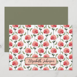 Personalized Chrysanthemum Botanical Note Card Notitiekaartje