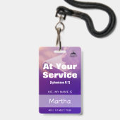 Personalized Church Guest Services Volunteer Badge (Face avec cordon)
